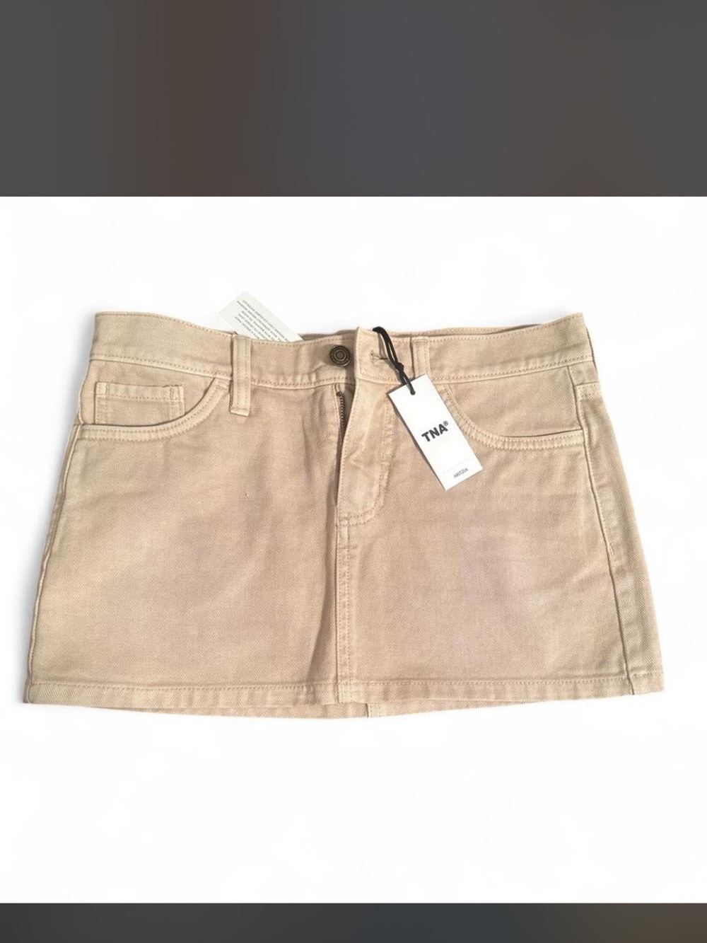Aritzia Beige Denim Mini Skirt